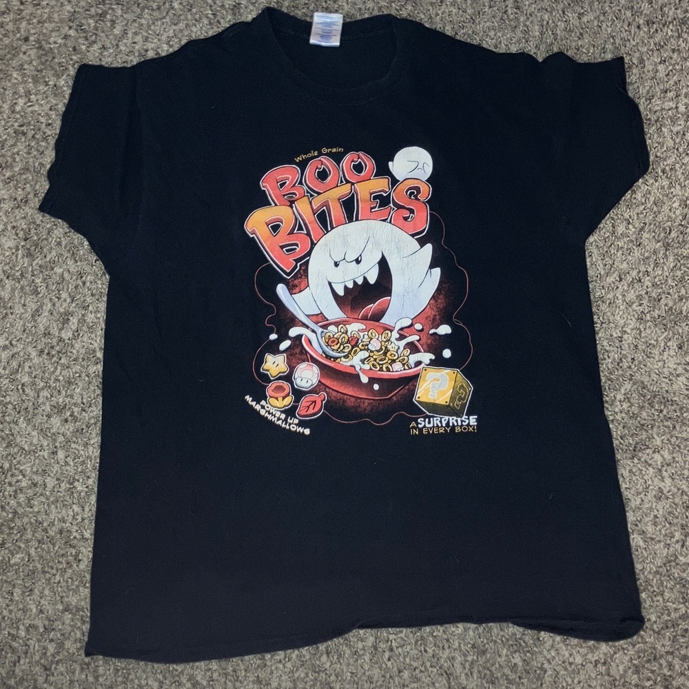 Nintendo Boo Bites Cereal T-Shirt Unisex Cotton Sz L